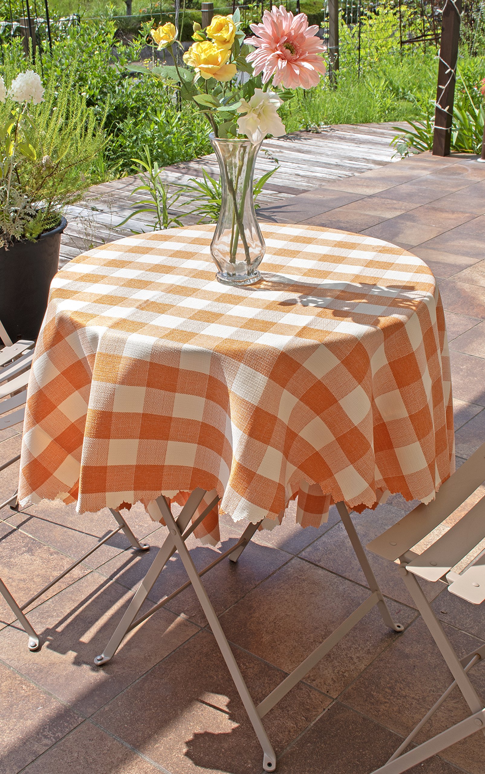 Amazon｜アイムス 円形 テーブルクロス (145cm / オレンジ) カントリー